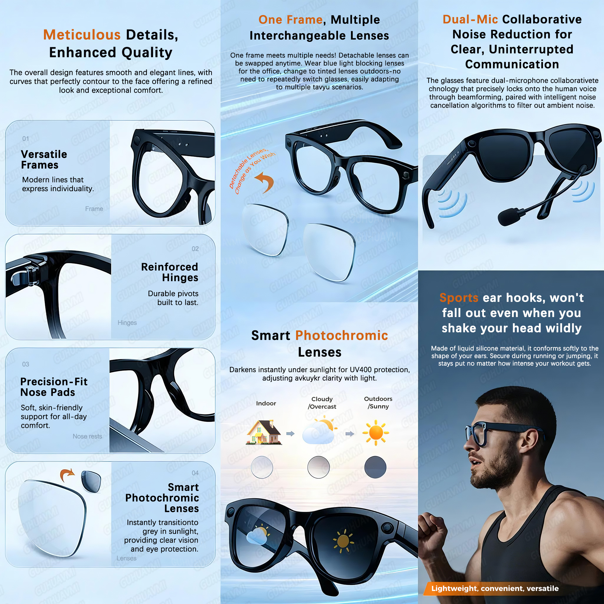 New 800W 4k HD Camera Smart Gl - مراجعة Smart Glasses Lens وسعره