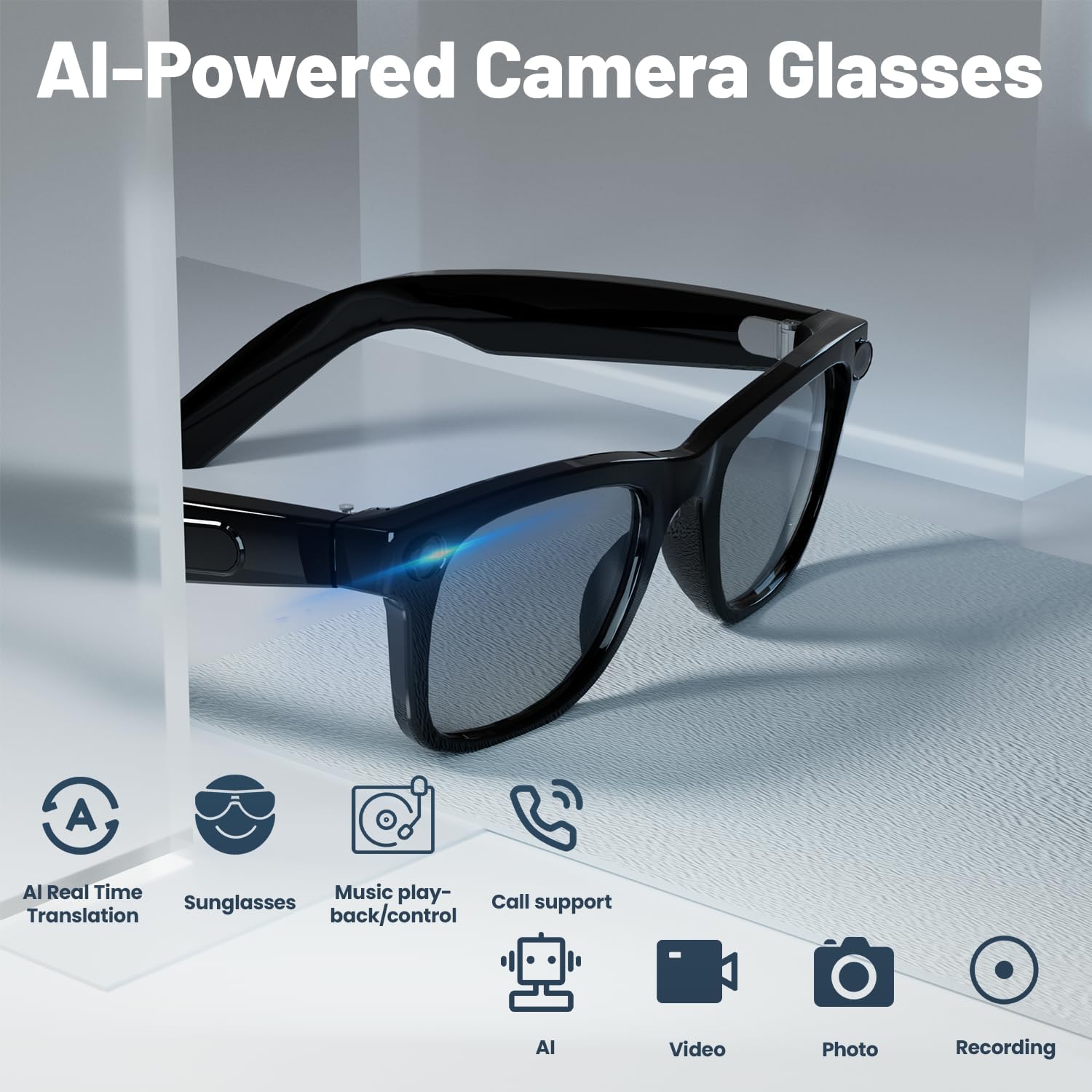 8MP AI Smart Glasses: 1080P Vi - مراجعة Smart Glasses Lens وسعره