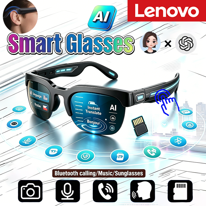 Lenovo HOT BT Audio Bone-Condu - مراجعة Smart Glasses Lens وسعره