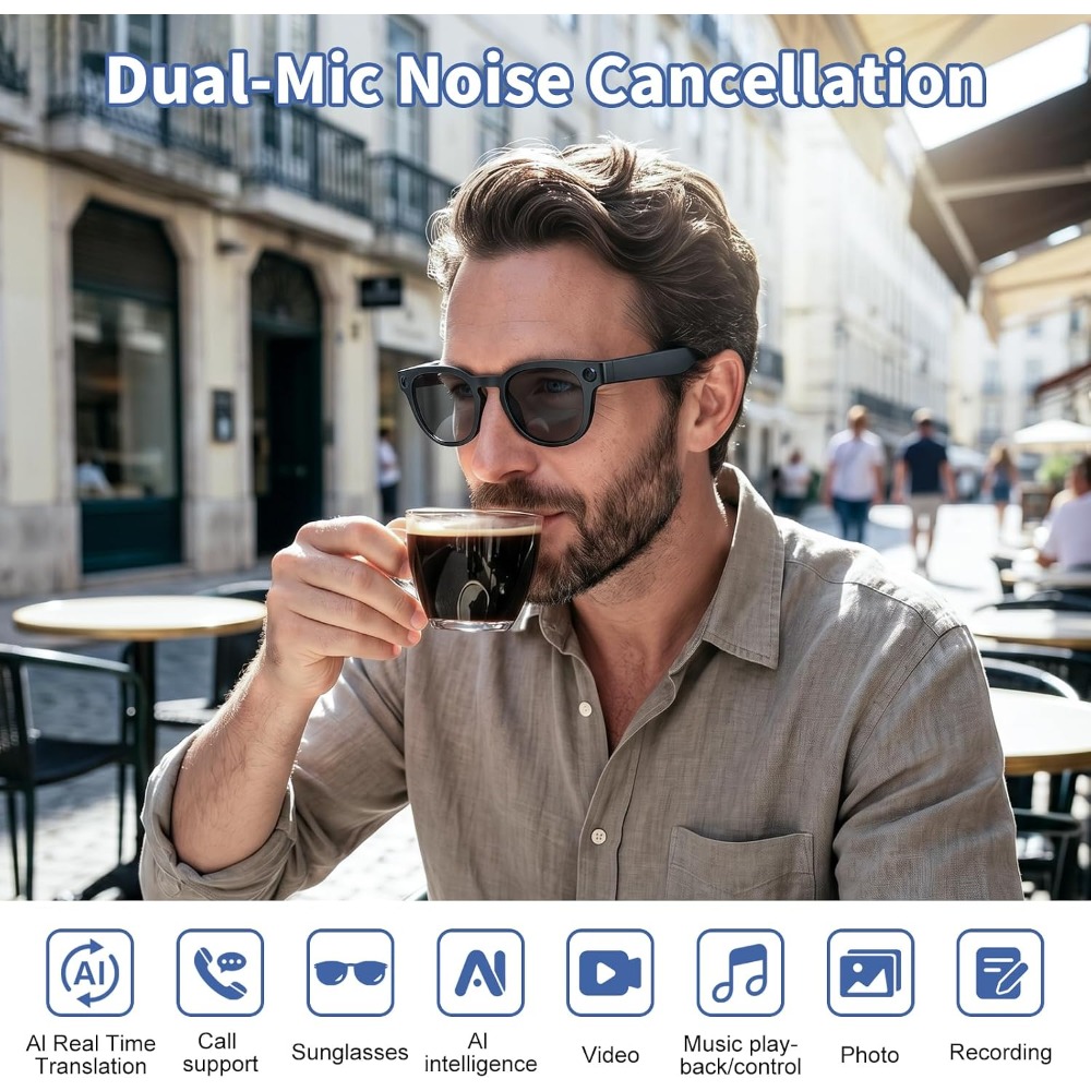 Smart Glasses with 8MP Camera, - مراجعة Smart Glasses Lens وسعره