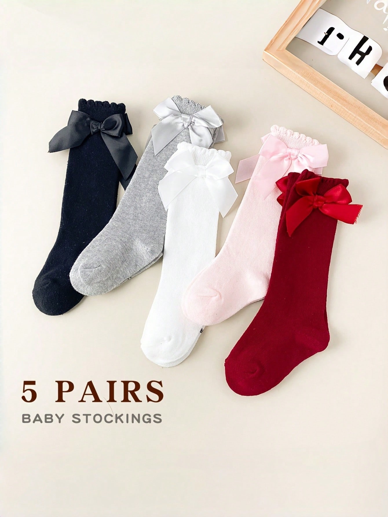 1/5 Pairs Baby Girls Bow Knee  - مراجعة Baby Sock Oximeter وسعره