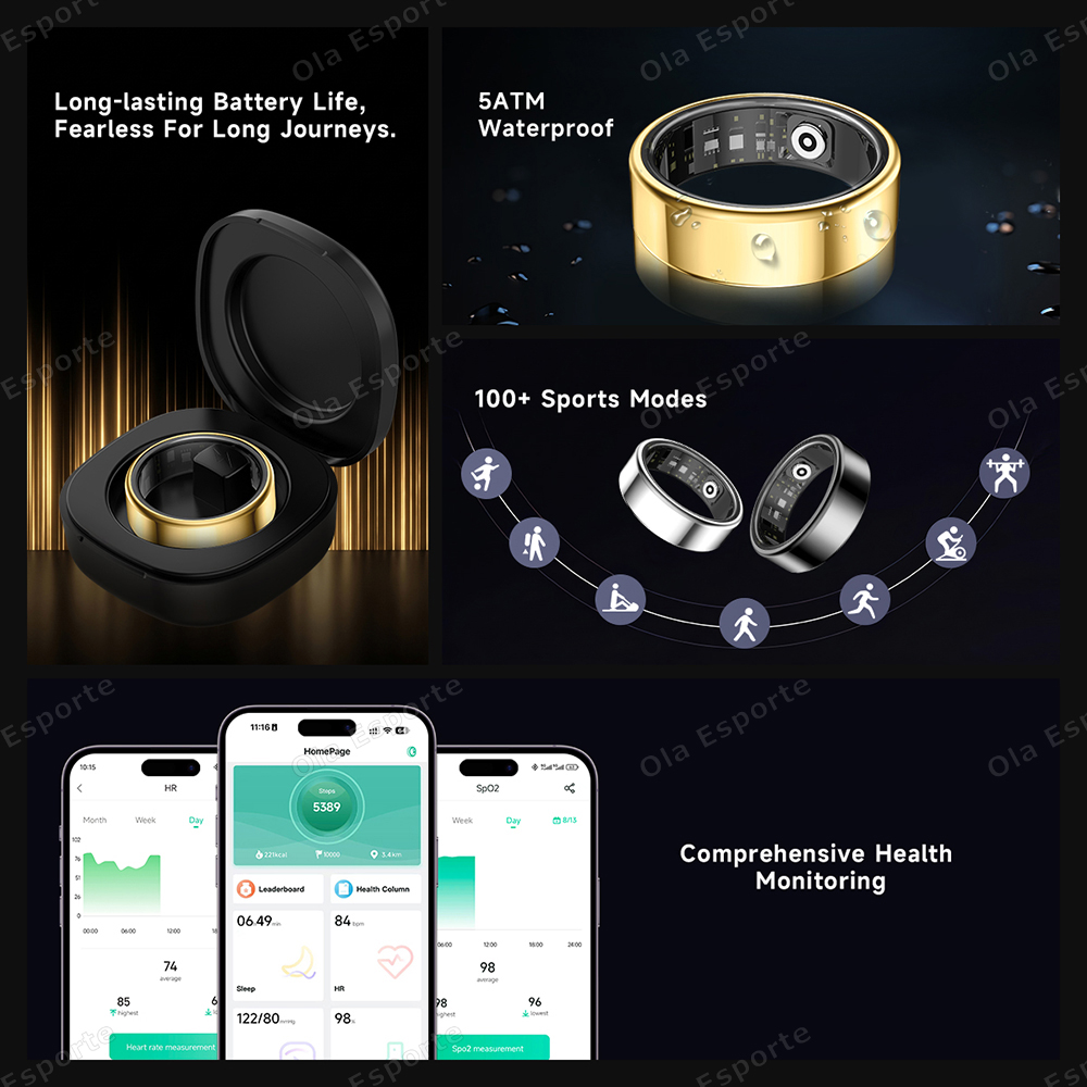 New R09 Smart Ring Men Women w - مراجعة Temperature Ring Skin وسعره