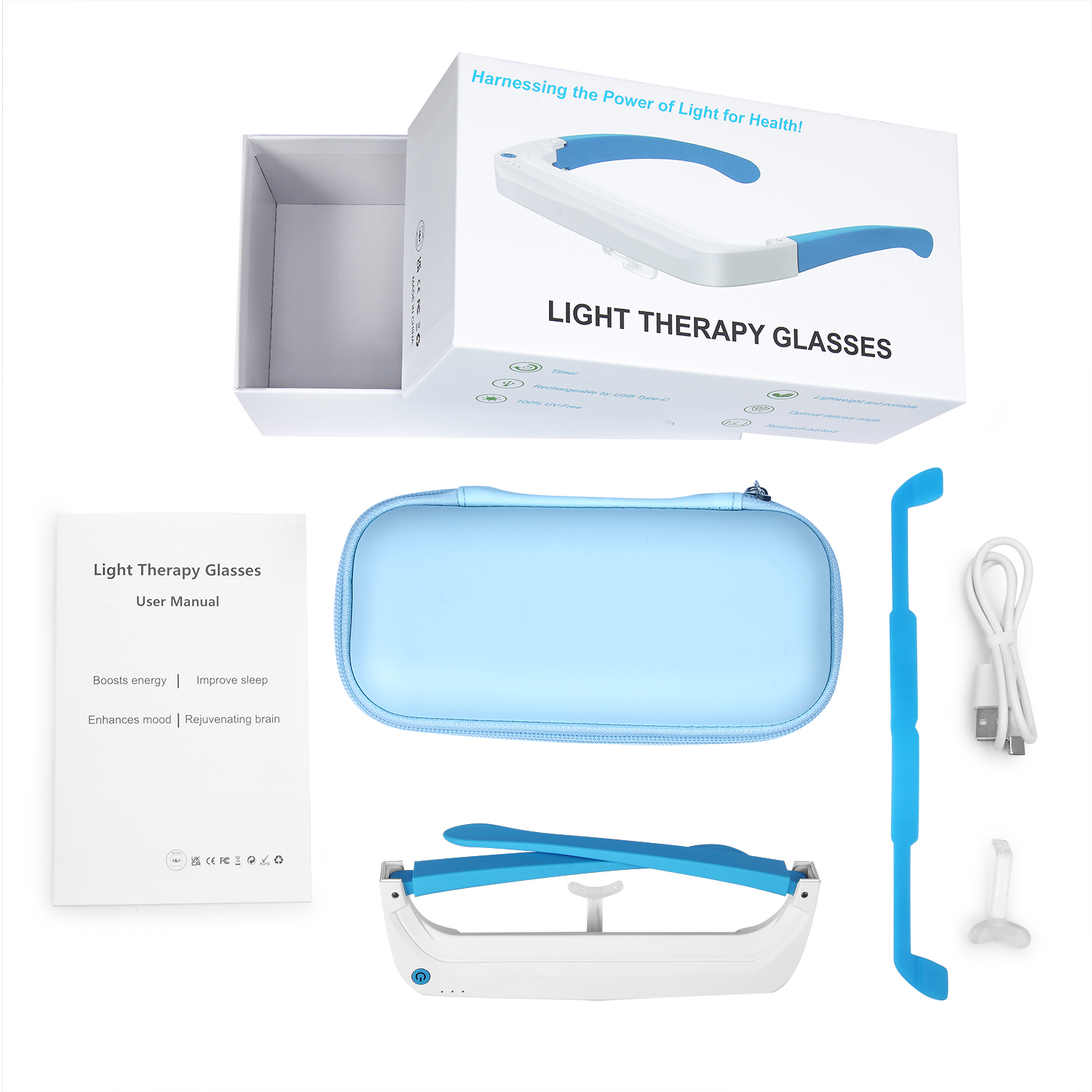 Sleep-aiding and Mind-calming  - مراجعة Light Therapy Glasses وسعره