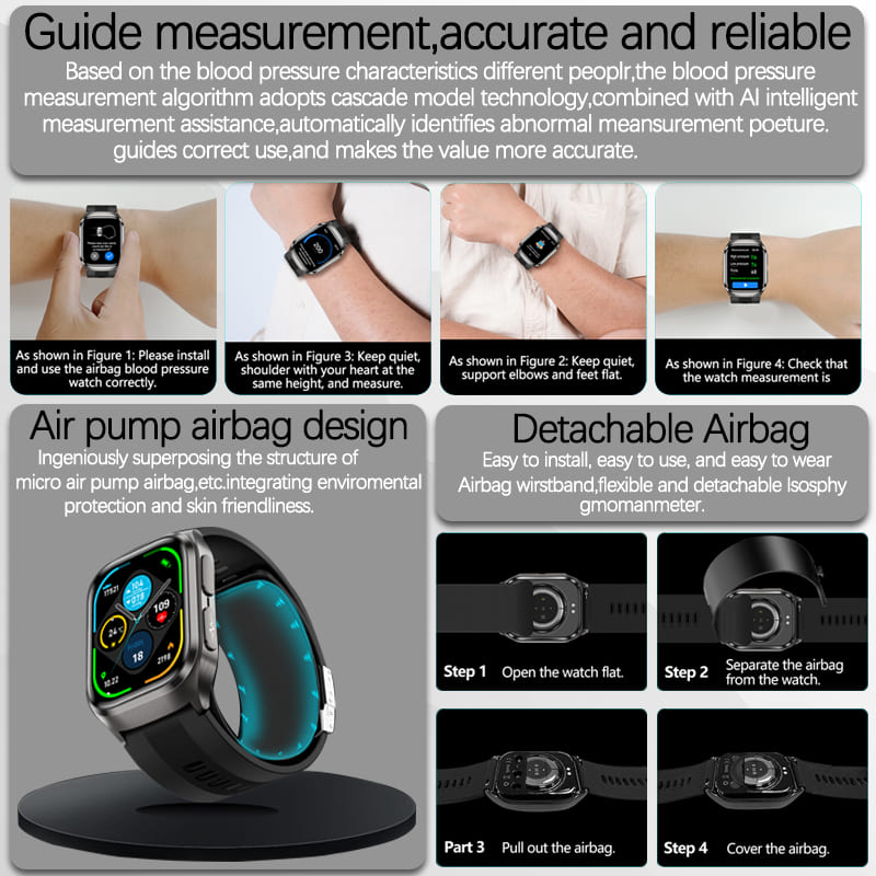 2026 New Blood Pressure Air Pu - مراجعة Fall Detection Watch وسعره